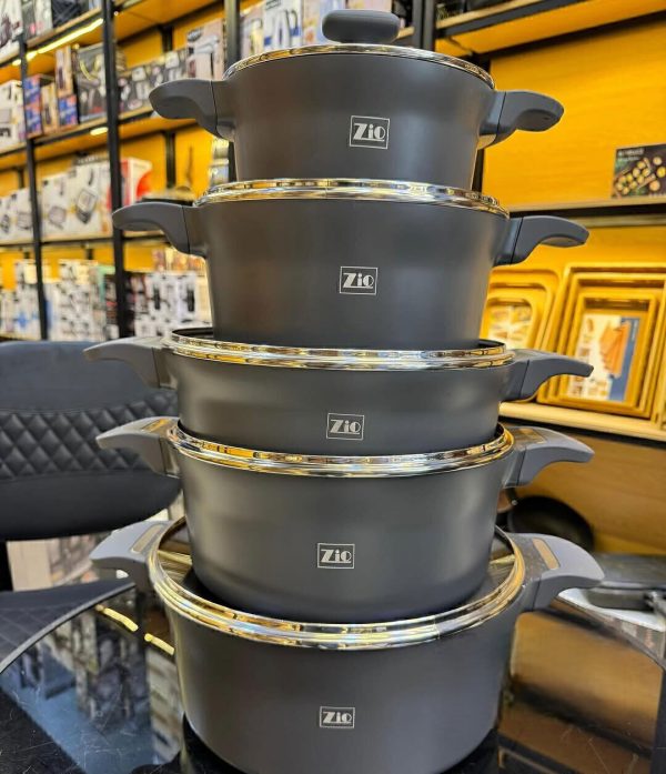 سرویس قابلمه ۱۰ پارچه زیو مدل ZCS-8580 (طرح Aura) - تصویر 3