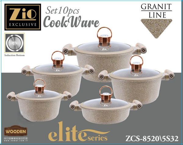 سرویس قابلمه ۱۰ پارچه زیو مدل ZCS-8520 - تصویر 6