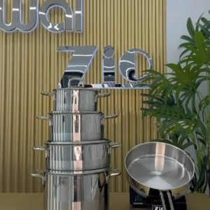 سرویس قابلمه استیل زیو مدل ZCS-1340 ظرفیت ۱۰ پارچه