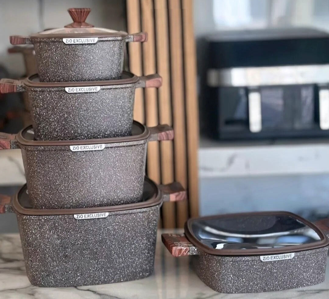 سرویس قابلمه 10 پارچه گرانیتی مربعی زیو مدل Zio ZCS-8300 - تصویر 2