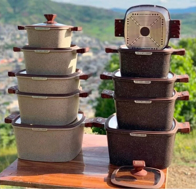 سرویس قابلمه 10 پارچه گرانیتی مربعی زیو مدل Zio ZCS-8300 - تصویر 3