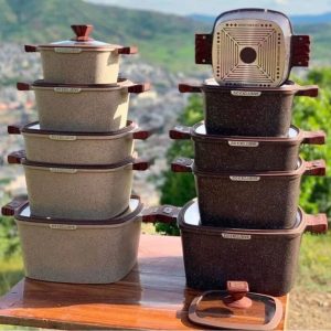 سرویس قابلمه 10 پارچه گرانیتی مربعی زیو مدل Zio ZCS-8300