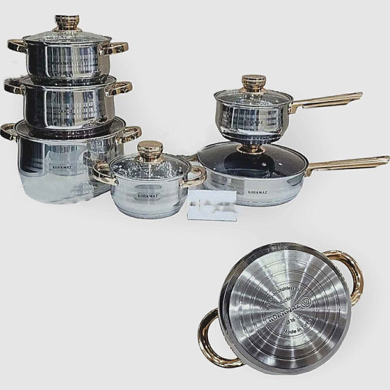 سرویس قابلمه درب طلایی کوین رویال آلمان 12 پارچه Queen Royal QR-8878 - تصویر 4