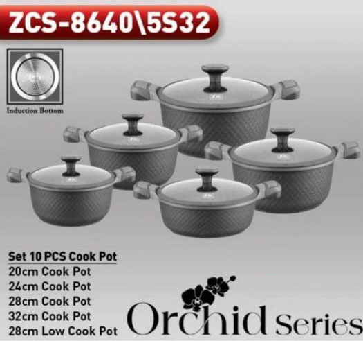 سرویس قابلمه ۱۰ پارچه زیو سری ارکیده مدل Zio ZCS-8640-5S32 - تصویر 4