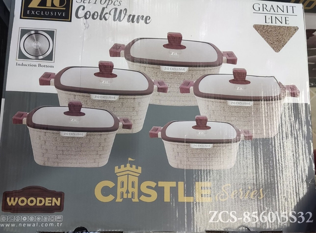 سرویس قابلمه 10 پارچه برند زیو طرح آجری مدل Zio ZCS-8560 - تصویر 5