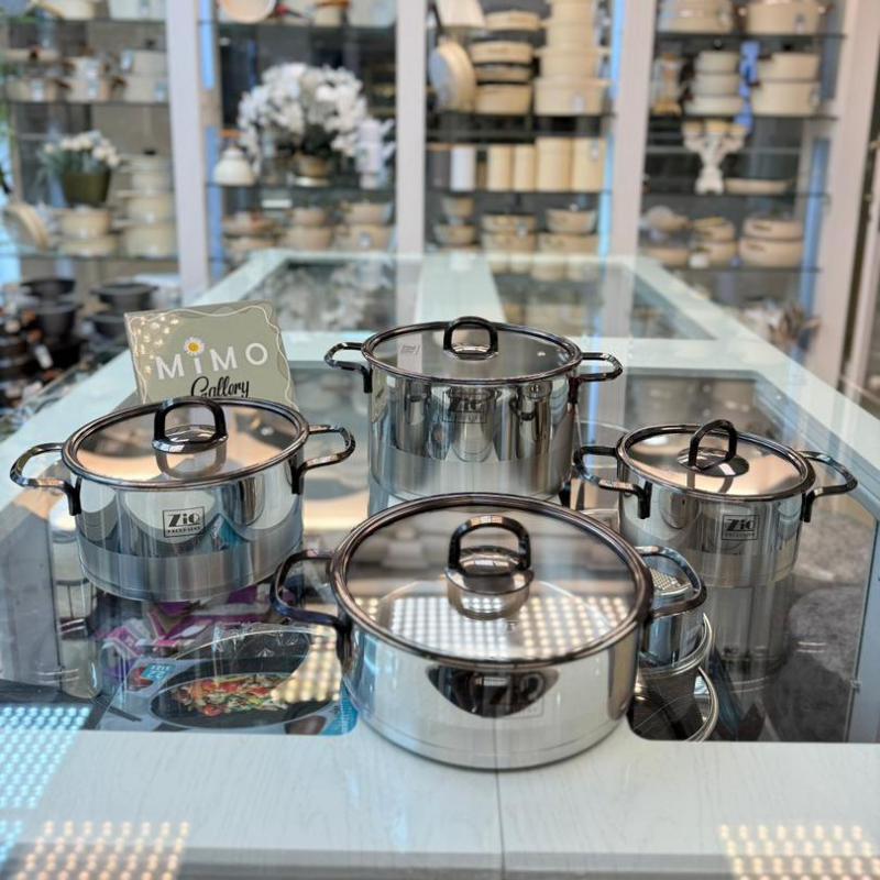 سرویس قابلمه استیل ۸ پارچه زیو مدل Zio 1378/4s26 - تصویر 2